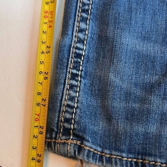 Silver Aiko Mid Boot Jeans Womens Sz 31 X 31 Embroidered Pockets Whiskered - Picture 7 of 12